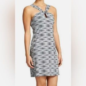 Athleta Halter Keyhole Kiki Swim Mini Dress in Black and White size Small
